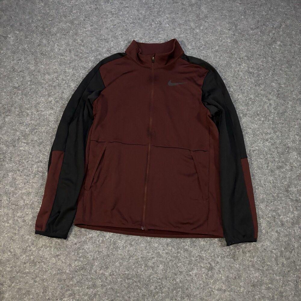 Nike Dri-FIT Epic Knit Training Jacket Full Zip Size Small Burgundy/Black